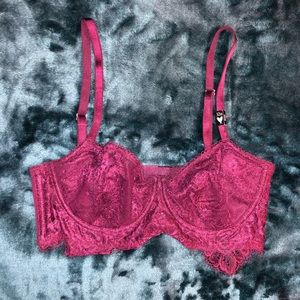 Victoria secret maroon unlined lace bra